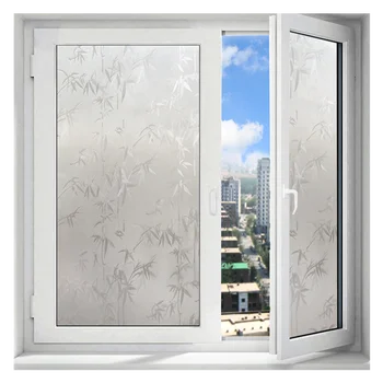Bambusových listov samolepiace matné sklo, film, obývacej izby, spálne, okno, posuvné dvere, balkón nepriehľadná samolepiaca okno film