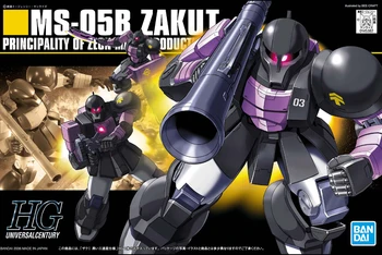 BANDAI GUNDAM 1/144 HGUC 068 MS-05 Zaku som Gundam modelu deti zmontované Robot Anime akcie obrázok hračky
