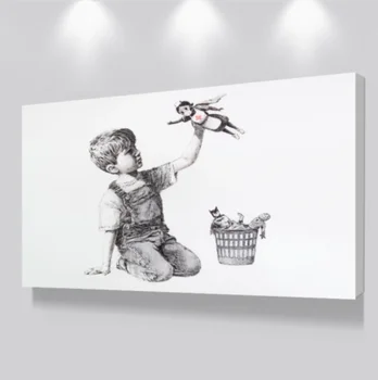 Banksy Game Changer Sestra Hold Wall Art Plátno na Maľovanie Plagátu a Obrázky pre Office Nemocnice, Obývacia Izba, Spálňa Decor