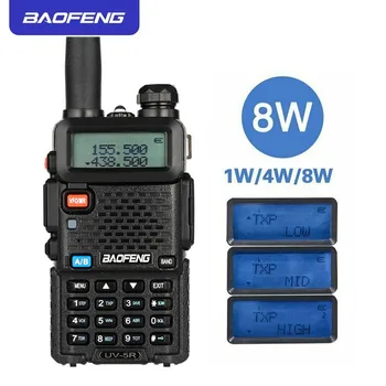 Baofeng UV-5R 8W Walkie Talkie Mini Prenosné 10 km Dlhý Rad Dve Spôsobom Rádio VHF UHF Dual Band Prenosné FM Vysielač CB Rádio