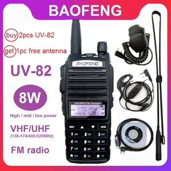 BAOFENG UV-82 8W Silný Walkie Talkie Ham CB Amatérske Rádio Stanica Dlhý Rad UHF VHF Vysielač UV 82 UV82 Lov Rádio