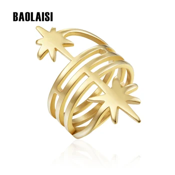 BAOLAISI 2017 Novej Európy Dizajn Koruny Dve Srdcia Prstene Pre Ženy Zásnubný Prsteň Zlatá Farba Módne Šperky, Svadobné Značiek