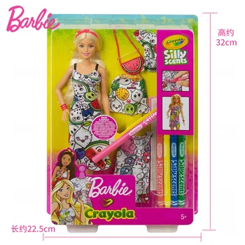 Barbie Originálne Módne Bábiky Hračky farebnú Kolekciu Tlač Samostatne DIY Bábika Barbie Crayola Farba 3 Ks Oblečenia Playset Dieťa Hračku