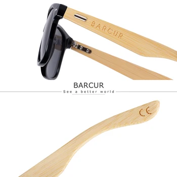 BARCUR Prírodného Bambusu slnečné Okuliare Mužov Drevené Slnečné Okuliare Ženy Polarizované Okuliare