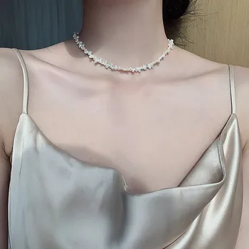 Barokový prírodné perlový náhrdelník žien clavicle reťazca jednoduché temperament 2020 Nové Šperky, Svadobné Party Darček Náhrdelník univerzálny