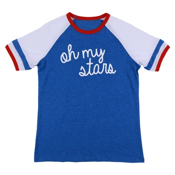 Baseball Tričko Ženy Letné Topy Tee 2020 Nové Raglan Rukáv T-shirt Ženy Krátke Rukáv Top O tvaru Písmena tlač Tee Košele