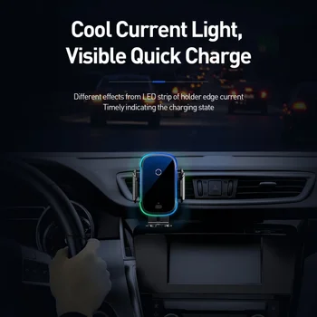 Baseus 15W Qi Auta, Bezdrôtové Indukčné Nabíjací držiak do Auta Rýchle Bezdrôtové Nabíjanie Pre iPhone Samsung Huawei Xiao Auto Držiaka Telefónu