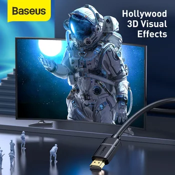 Baseus kompatibilný s HDMI Kábel HD HD Kábel pre Apple TV PS4 Splitter 3m 5m 10m kompatibilný s HDMI Kábel Vedi Kábel 4K 60Hz HDR