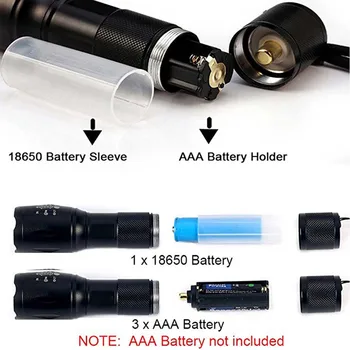 Baterka Nastaviť XMLT6 CREE LED, Super Jasné Vysokej Lumen Nastaviteľné Zaostrenie Pochodeň Zoomovateľnom Baterka luz AAA18650 bateria recargable