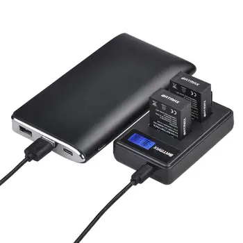 Batmax 4Pcs Batérie Akkus + LCD USB Duálna Nabíjačka pre Gopro Hero 3 3+ Black Edition White Silver Edition HD Kamery Príslušenstvo
