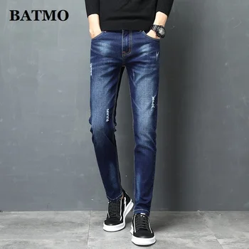 Batmo 2019 nový príchod vysokej kvality bežné tenké elastické čierne džínsy mužov ,mužov ceruzkou nohavice ,úzke džínsy mužov 1018