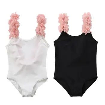 Batoľa Detská Dieťa, Deti, Baby, Dievčatá 3D Kvetinovým Pevné Plavky, Plavky, plážové oblečenie Backless Jeden Kus Oblečenia 2-7T