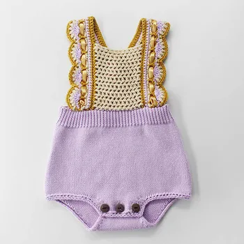 Batoľa Pletené Oblečenie Na Jeseň Dieťa Ručne Pletený Remienky Baby Girl Romper Chlapci Jumpsuit Celkový Deti Oblečenie