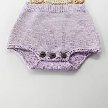 Batoľa Pletené Oblečenie Na Jeseň Dieťa Ručne Pletený Remienky Baby Girl Romper Chlapci Jumpsuit Celkový Deti Oblečenie