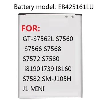Batéria EB425161LU Pre Samsung GT-S7562L S7560 S7566 S7568 S7572 S7580 i8190 I739 I8160 S7582 SM-J105H J1 MINI