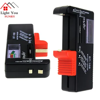 Batéria Tester Ukazovateľ Digitálny Displej Kapacita Batérie Tester Multifunkčný Tester Karty Mount Volt Checker pre AA AAA 9V