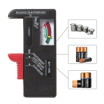 Batéria Tester Volt Digitálny Univerzálny Checker Pre 9V, AA 1,5 V AAA Tlačidlo Bunky Viacerých Veľkosť BT168 Prenosné Batérie Tester Checker
