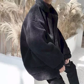 Bavlna hrubé baránok vlny kabát mužov 2020 nové zimné doplnky, čalúnená bunda Hong Kong štýl študent teplá bunda plus veľkosť oblečenie pre mužov