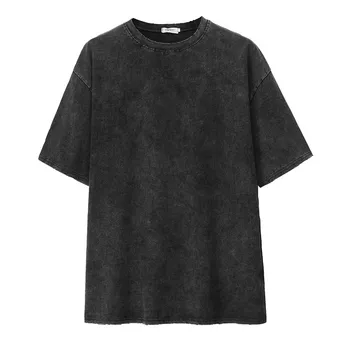 Bavlna Polyester Vintage T Shirt Jednoduché Voľné Rozštiepené Krátke Rukávy Košele T Klesnutie Camisa Femenina Oblečenie pre Ženy EF50TS