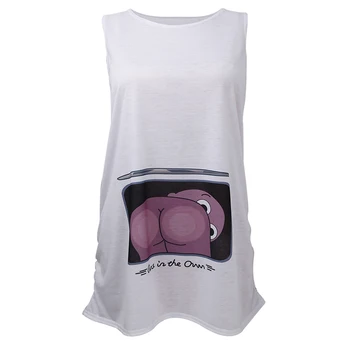 Bavlna Tehotné Materskej T Košele Bežné Tehotenstvo Dieťa Funny T-tričko bez Rukávov Zábavné materskej oblečenie tehotenstva Tričko