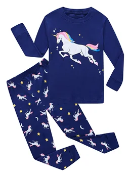 Bavlna Unicornio Infantil PJS Celý Rukáv Bavlna Dievčatá Sleepwear Deti Jednorožec Pyžamá Deti Detské Dievčenské Pyžamo Pijama