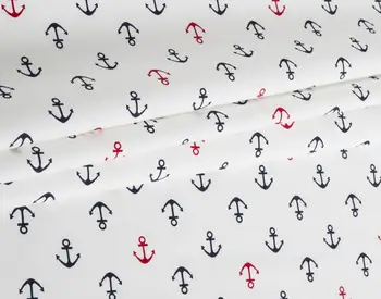 Bavlnená Tkanina Meter DIY Navy Kotvy Textílie Textil Šitie Patchwork Textílie Pre Patchwork Detské Oblečenie posteľná bielizeň 50X160CM