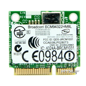 BCM94322HM8L BCM94322 Dual Band 300Mbps Mini PCIE WiFi Bezdrôtové Sieťové Karty 802.11 a/b/g/n DW1510 pre Mac OS/hackintosh