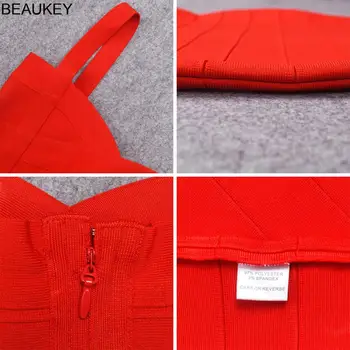 BEAUKEY Plus Veľkosť XL Letné Šaty Ženy Sexy Red Hot Pink Obväz Šaty Vestido Dámske Elegantné Dizajnér Bodycon Mini Party Šaty