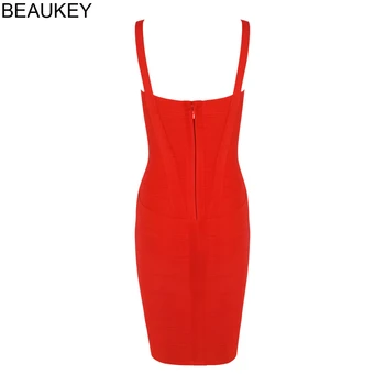 BEAUKEY Plus Veľkosť XL Letné Šaty Ženy Sexy Red Hot Pink Obväz Šaty Vestido Dámske Elegantné Dizajnér Bodycon Mini Party Šaty