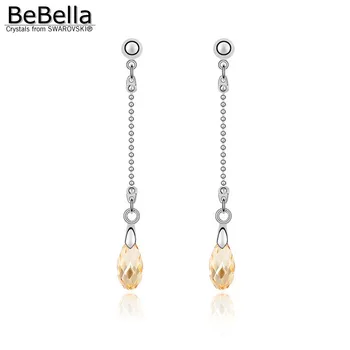 BeBella dlhým reťazcom dangler crystal prívesok náušnice s Kryštálmi od Swarovski módne šperky pre ženy, dievčatá Vianočný darček