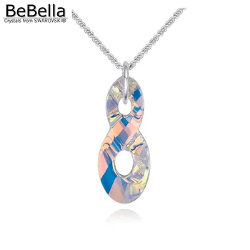 BeBella nový infinity prívesok náhrdelník s Kryštálmi od Swarovski módne šperky pre ženy, dievča, milovník Vianočný darček