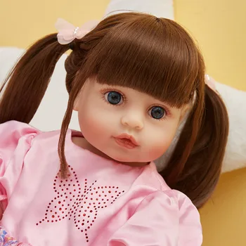Bebes bábika 55 cm znovuzrodené dieťa simulácia bábiku, zatvorené oči rast detí partnera, detí, sviatok darčeky, fotografovanie rekvizity