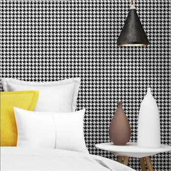 Beibehang nové Houndstooth čierne a biele kockované tapety moderný minimalistický obyčajný Nordic štýl, doplnky, spálne, obývacia izba tapety