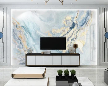 Beibehang Prispôsobené moderný štýlový modrý pozlátené mramorový vzor TV tapetu pozadia abstraktných de parede papier peint