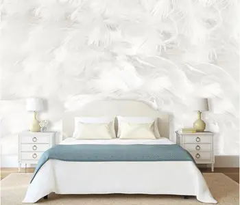 Beibehang Prispôsobené nový moderný minimalistický abstraktné čisto biele pierko, obývacia izba pozadí abstraktných de parede 3d tapety