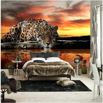 Beibehang Vlastné foto tapety leopard izba TV pozadie tapetu abstraktných de parede quarto papier peint Nástenné Maľby Domova
