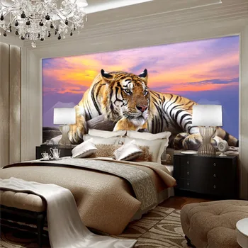 Beibehang Vlastné Foto Tapety Tiger Zvierat Tapety 3D Veľké Nástenné Spálne, Obývacia Izba Gauč TV Pozadie 3D Nástenné Maľby
