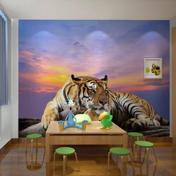 Beibehang Vlastné Foto Tapety Tiger Zvierat Tapety 3D Veľké Nástenné Spálne, Obývacia Izba Gauč TV Pozadie 3D Nástenné Maľby