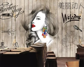 Beibehang Vlastnú tapetu módne kaderníctvo kaderníctvo, kozmetický salón, holičstvo pozadí dekorácie 3d tapety mura