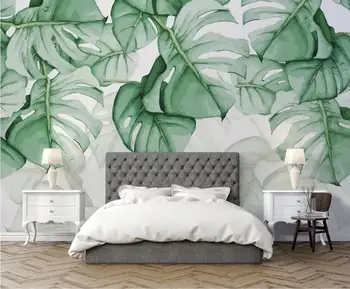 Beibehang Vlastnú tapetu ručne maľované korytnačka shell späť tropických rastlín pozadí stene obývacej izby, spálne, 3d tapety