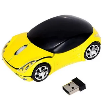Bez Batérie 2.4 G Wireless Mouse Auto Myši Cartoon Kórejský Športové Auto Optické Myši Bublina Taška Balenie Striebro
