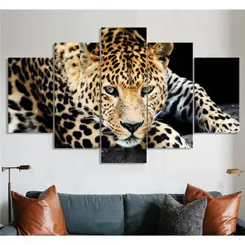 Bez rámu Dekoratívne Plátno na Maľovanie Jaguar Obrázok Pre Domova 5 Ks Panelov Veľké Plátno Umenie Pre Obývacie Steny Umenie dropship