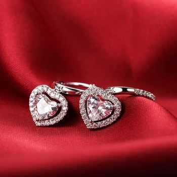 Bezchybné Krásne 1.5 Ct/každý Diamond Náušnice pre Ženy Najvyššej Kvality Platinum 950 Biele Zlato Svadobné Náušnice
