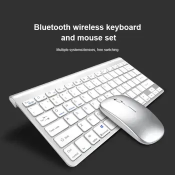 Bezdrôtová Klávesnica a Myš Bluetooth Sada Vhodná pre Mobilný Telefón, ipad, Laptop Kompatibilný s IOS, Android, windows