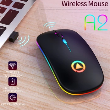 Bezdrôtová Myš Bluetooth 5.0+3.0+2.4 G 3 Režimy Počítač Tichý Dobíjacia Herná Myš s podsvietením USB Optická Myš Pre Notebook PC