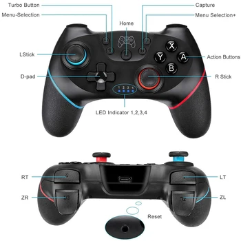 Bezdrôtové Bluetooth Gamepad Pre Nintendo Switch Radič Podporu Dvojité Vibrácií Konzoly Pre NS-Prepínač Hra ovládača PC