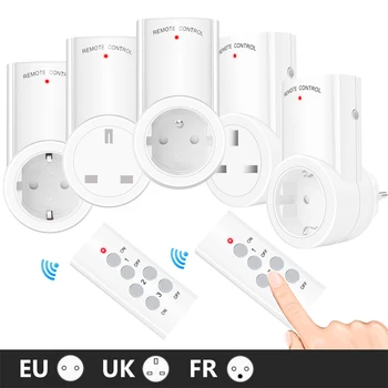 Bezdrôtové Inteligentné Diaľkové Ovládanie elektrickej Zásuvky Light Switch Zástrčku 433.93 MHz elektrickej Zásuvky Zásuvky EÚ UK francúzsky Plug