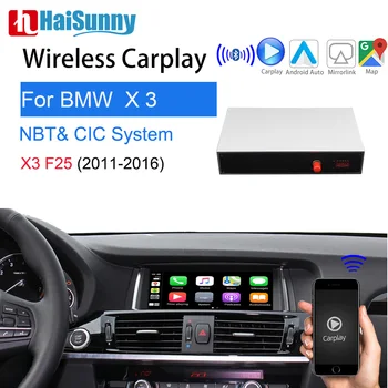 Bezdrôtové pripojenie Navigácie Carplay Pre BMW CIC NBT X3 F25 Rokov 2011-2016 Podporujú Multimediálne IOS Android Auto Google Maps Zadnej strane fotoaparátu