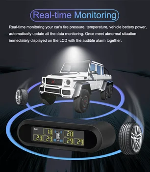 Bezdrôtové pripojenie Solárnej Energie, monitorovanie tlaku v pneumatikách Tlak vzduchu v Pneumatikách Systém Monitorovania RV Truck TPMS 6 Senzory pre Auto RV Vozidlo Ťažné Karavan