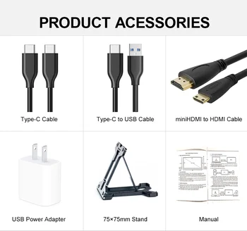 Bezdrôtové Ultraslim HDR Prenosný Monitor Pre Desktop/Laptop/Telefón Miracast USB C HDMI Displej Prepínač PS4 IPS Displej 15inch